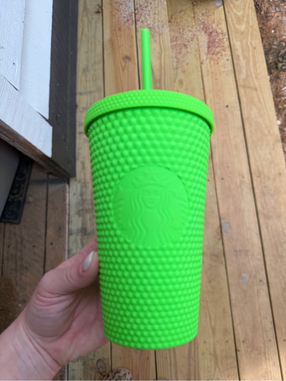 Starbucks Neon Green Studded Reusable Tumbler with Straw
